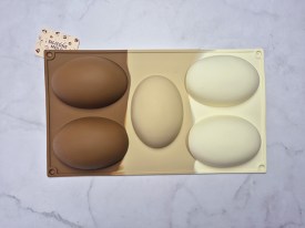 Molde silicona tricolor 5 huevos lisos grandes